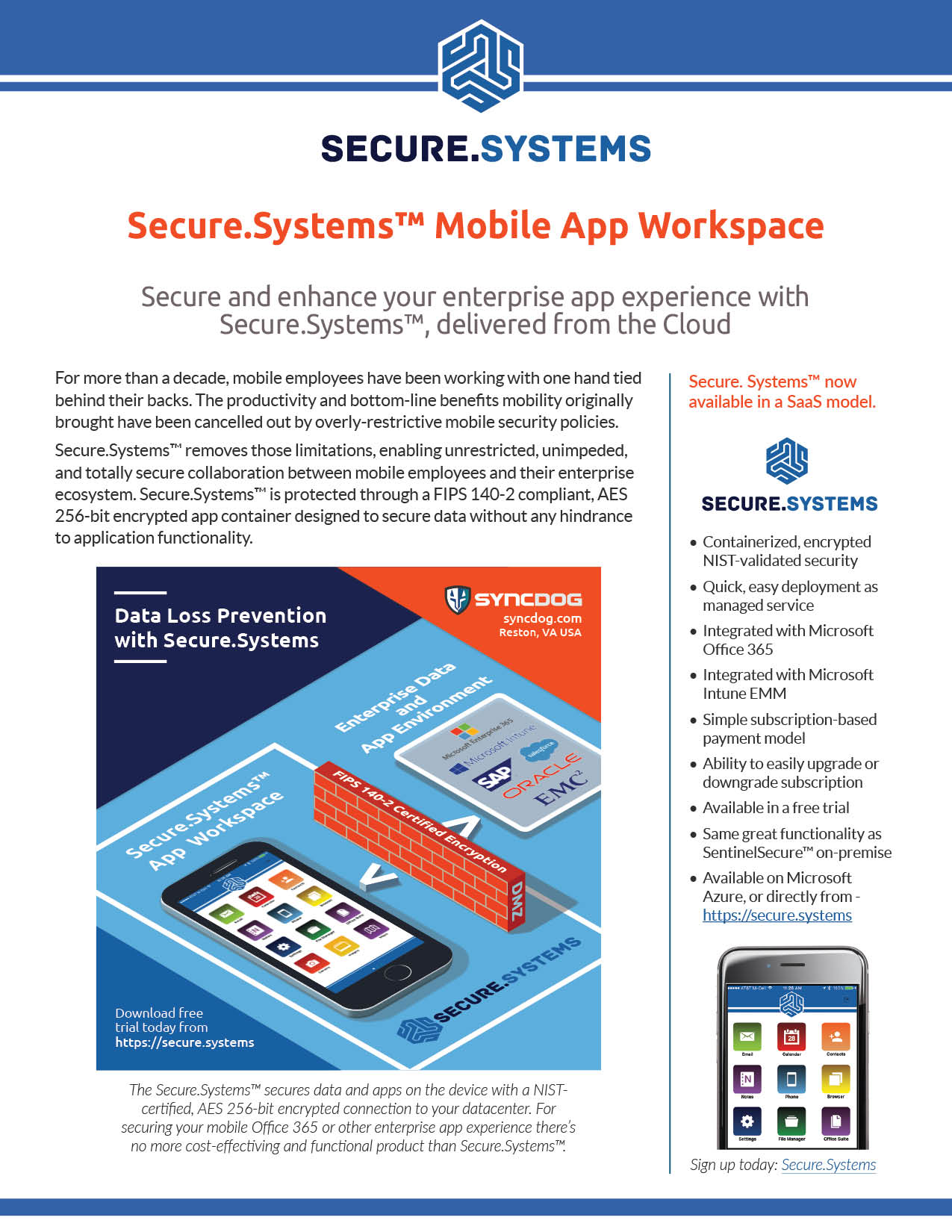Secure.Systems Mobile App Work space